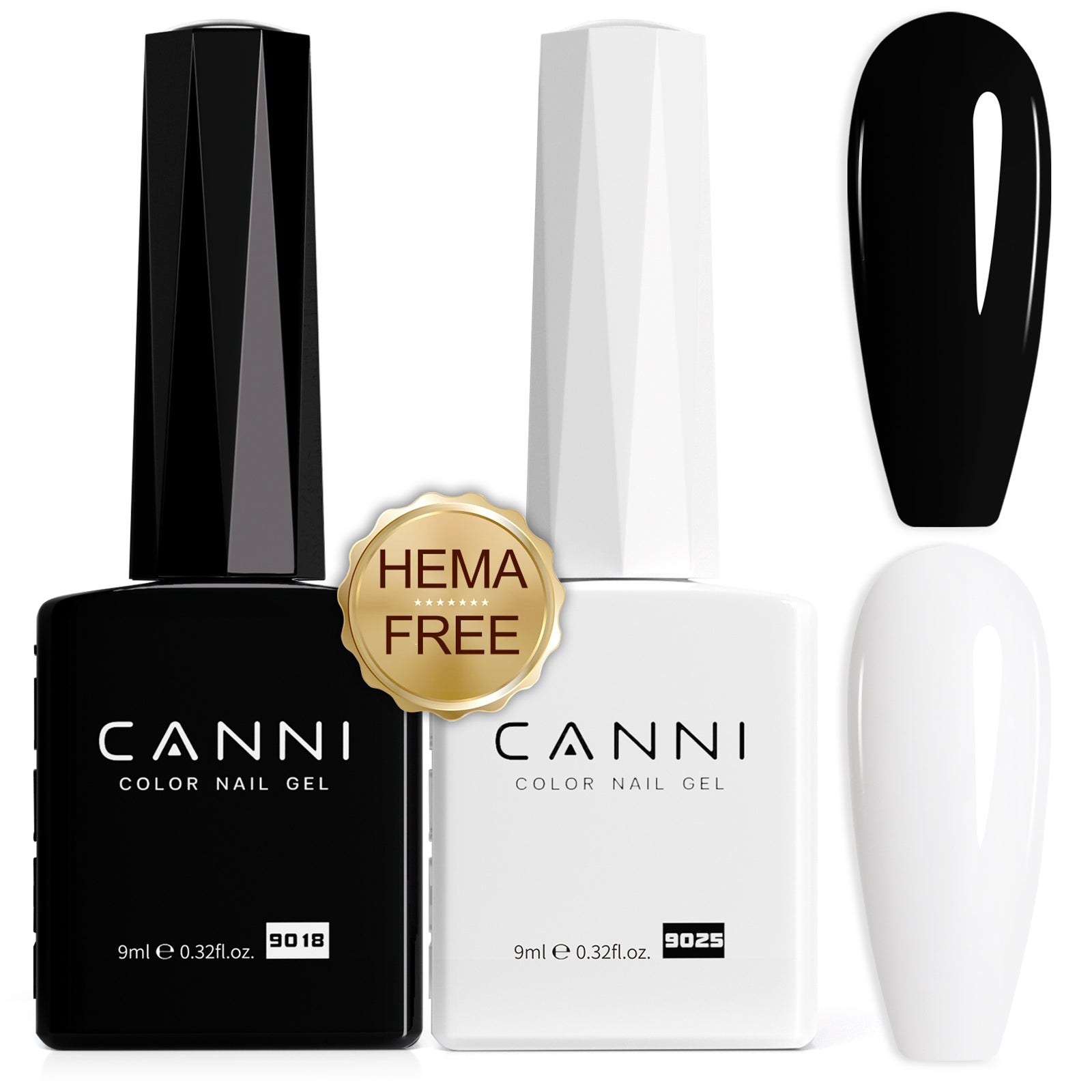 Canni Conjunto de 2 pcs  preta e branca de 9 ml - sem hema