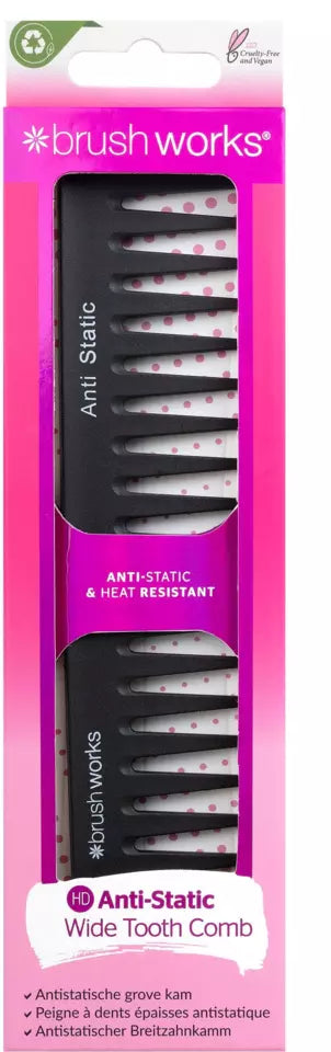 Pente de dentes largos antiestático HD -  Brushworks