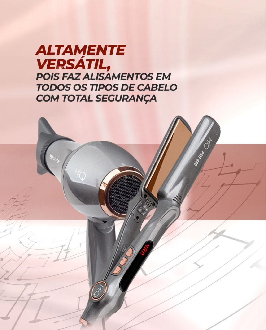 Kit Pró Secador 2600w + Prancha 480°)