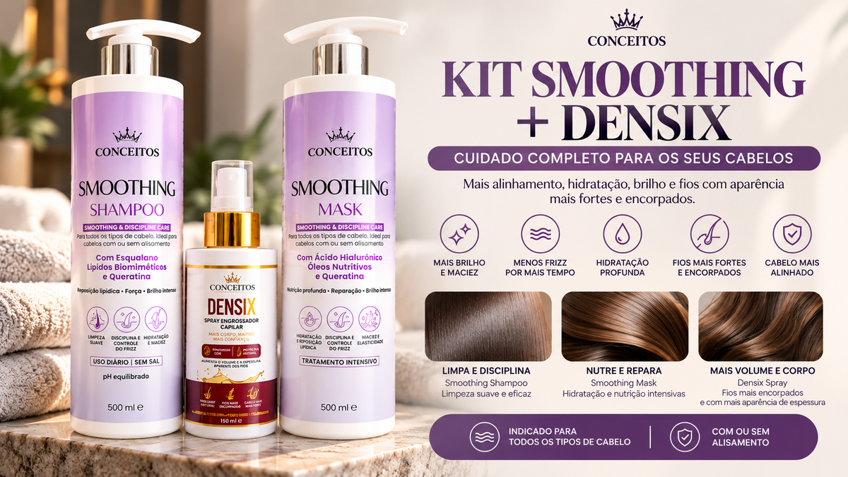 Kit Smoothing + Densix | Cuidado Completo para os Cabelos