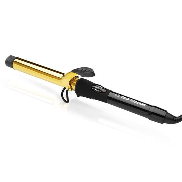 Modelador De Cachos 25mm Profissional Gold Titanium Com Pinça Bivolt 25 mm MQ