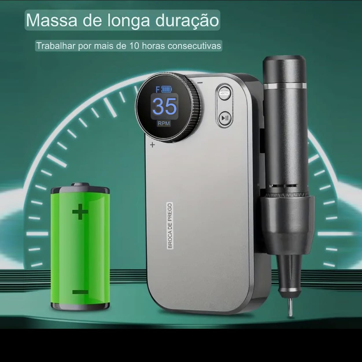 Broca de Unhas Recarregável com Função de Power Bank 35000RPM