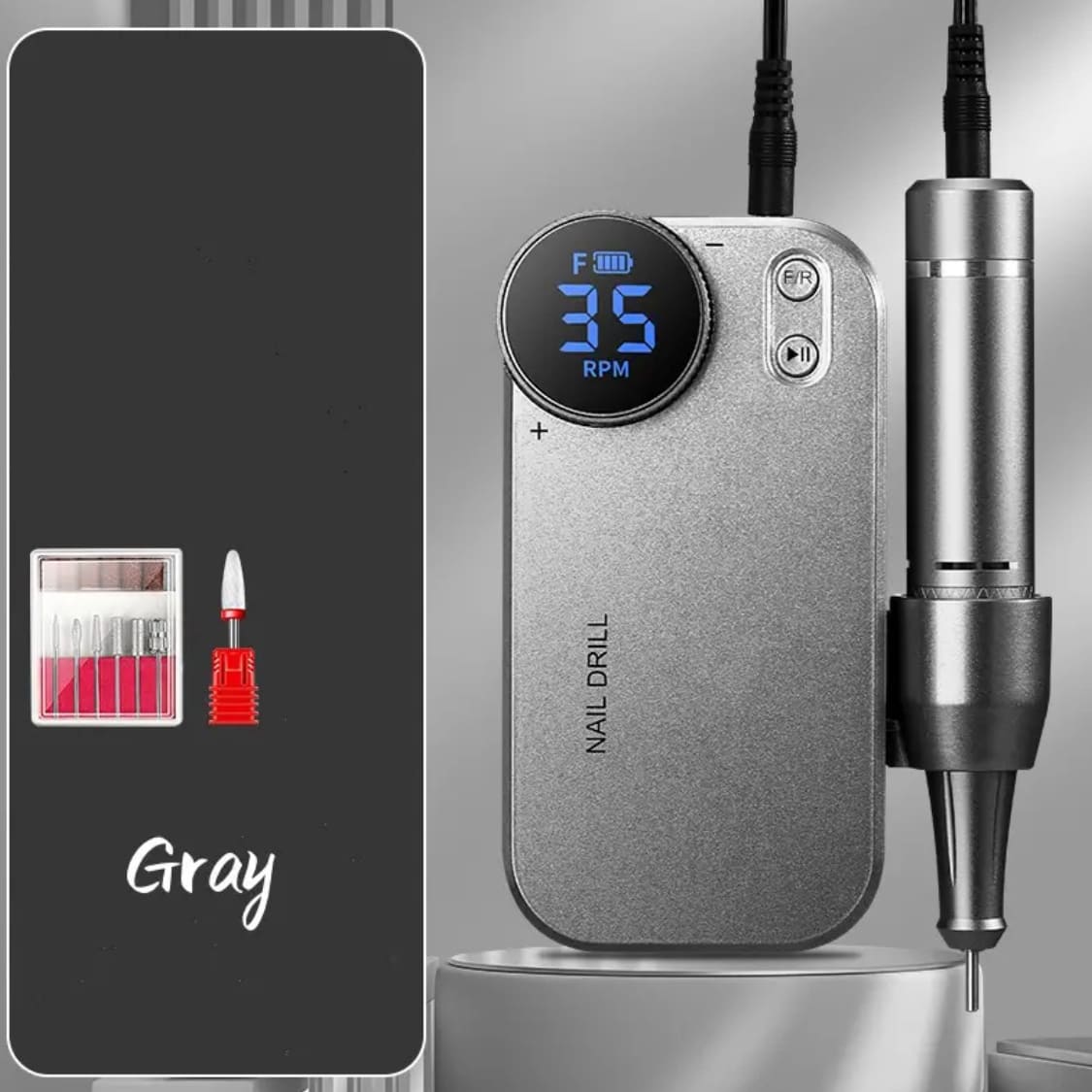 Broca de Unhas Recarregável com Função de Power Bank 35000RPM