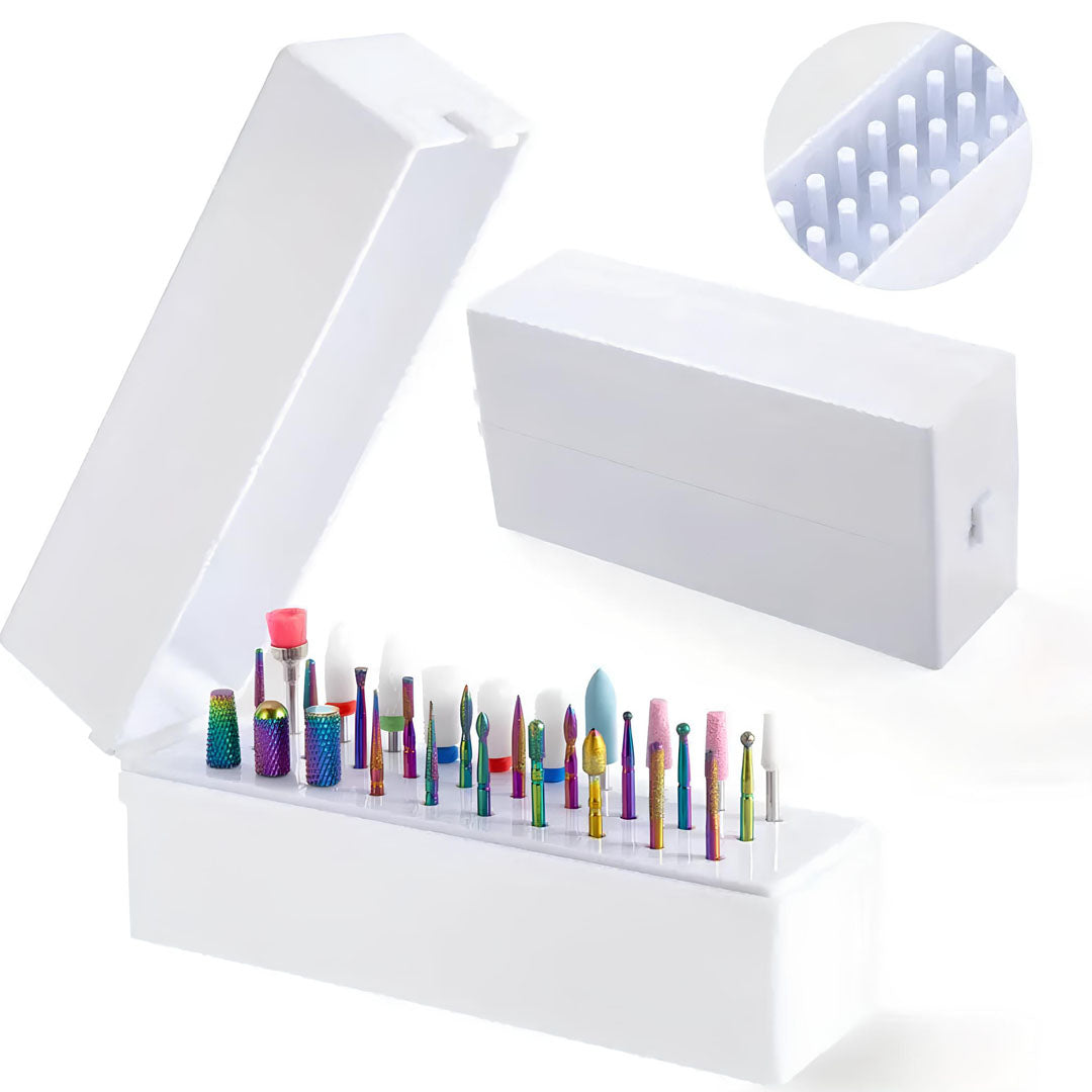 Kit com 30 Peças de Brocas de Unha Cerâmica Cutícula e Carboneto de Tungstênio