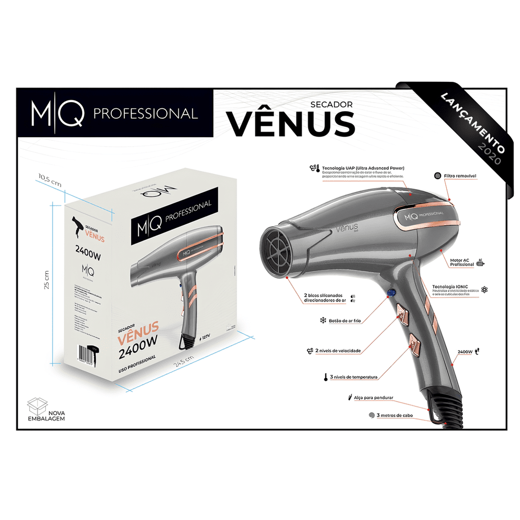 Secador VÉNUS MQ 2400W Tecnologia UAP